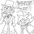 Art by Leos of Spark's unending rage towards Tumblr Sexyman.