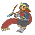 Art by Leos of Katt with a bow.