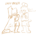 Art by Wybie of Velveeta being excited about Brie27.