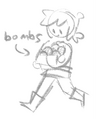 Art by Wybie of Your Lost Child with numerous bombs.