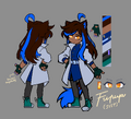 Furuya's main ref sheet and outfit outside of amiibrawl, by Pony.