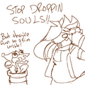 Spark disagrees with Planos's choice of stim toy, by Leos.