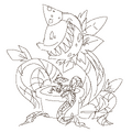 Art by Leos of Planos and its battle form.
