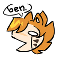 Art by Leos of Spark experiencing Ben-related echolalia.