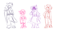 Art by Wybie of half of the Gaiden 3 participants, including Weatherman, Wyatt Mason, Yahoo, and Parker Macmillan.