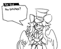 Art by Wybie of Rat God accusing you of having no bitches.